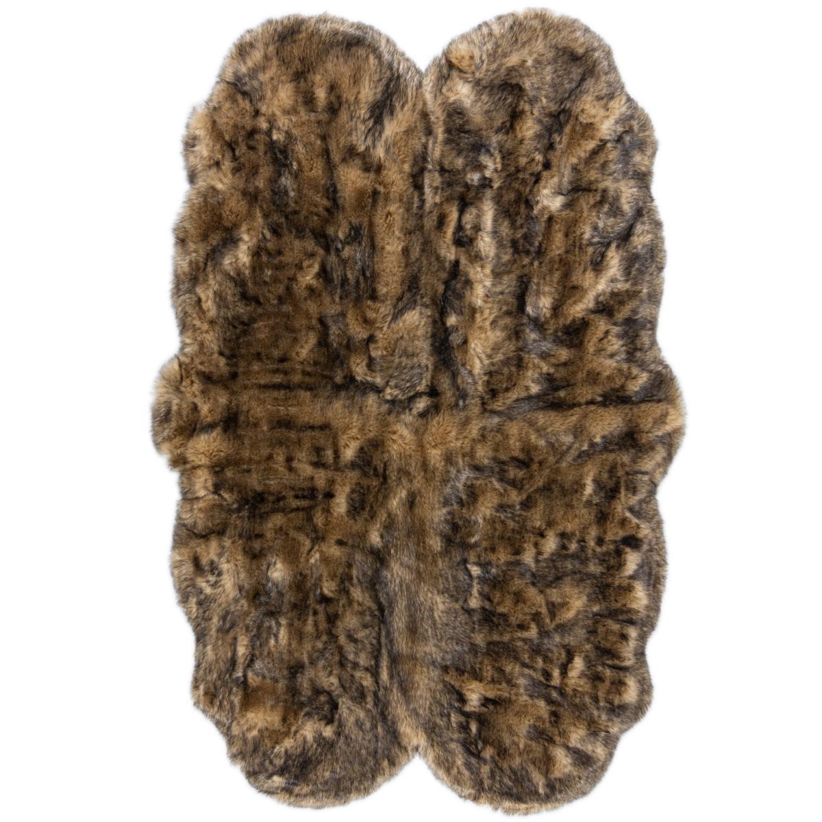 Copenhagen Quad Faux Fur Rug Copenhagen Brown – image 2