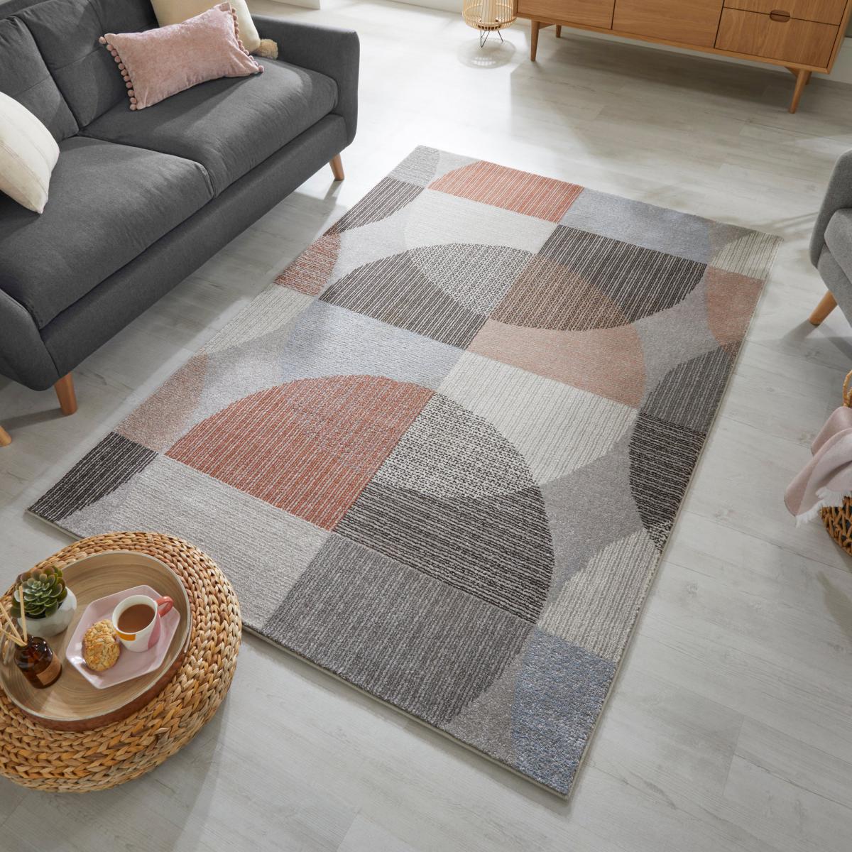 Centro Circles Rug Centro Circles Grey Pink – image 1