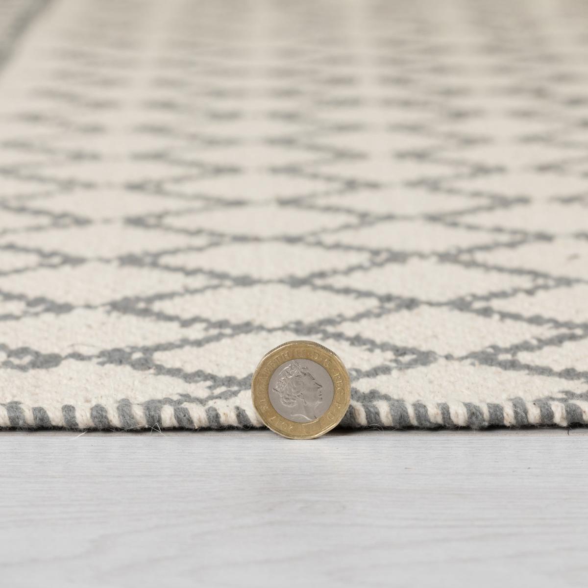 Cotton Flatweave Rug White and Grey – image 4