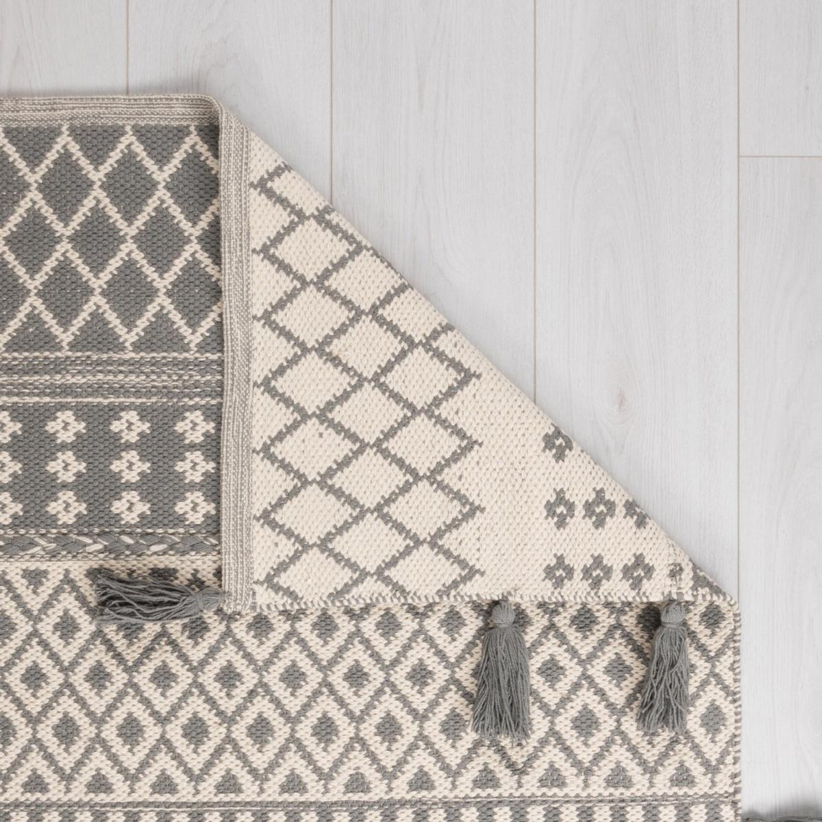Cotton Flatweave Rug White and Grey – image 5