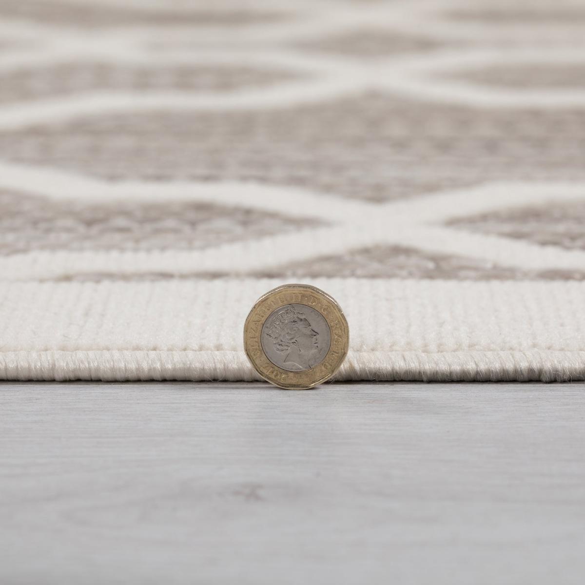 Mendoza Natural Geometric Indoor Outdoor Rug Brown and White – image 5