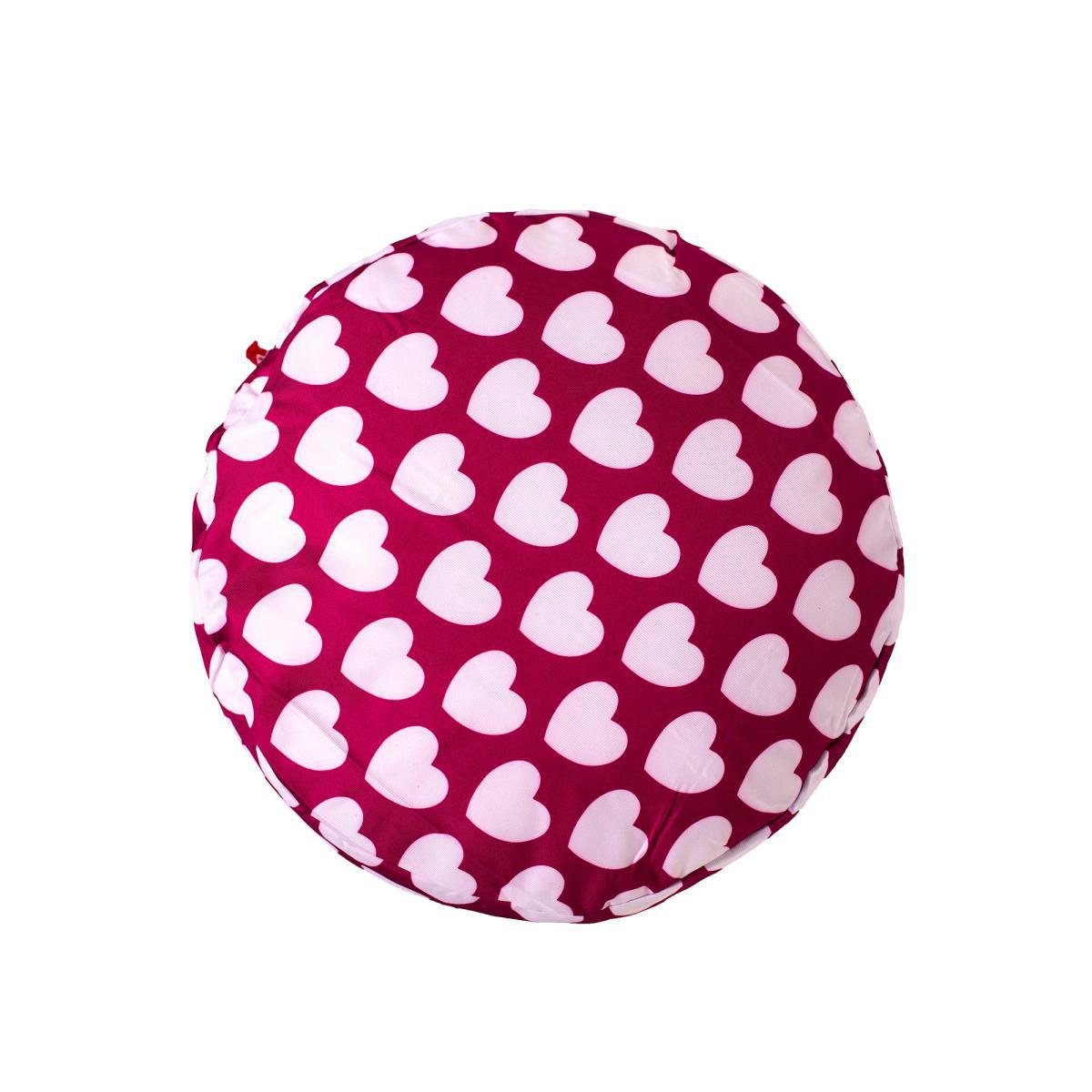 Pink Hearts Footstool Pink and White – image 2