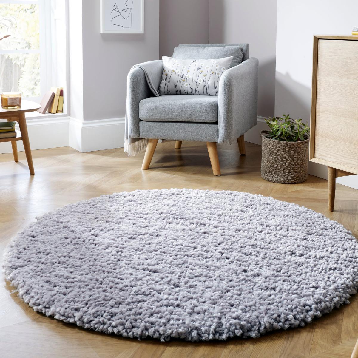 Bertie Shaggy Circle Rug Yellow – image 5