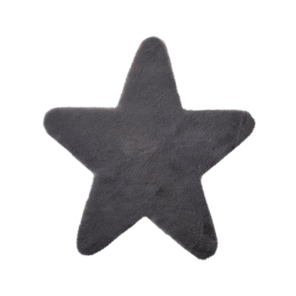 Faux Fur Star Shaped Rug Grey – image 5