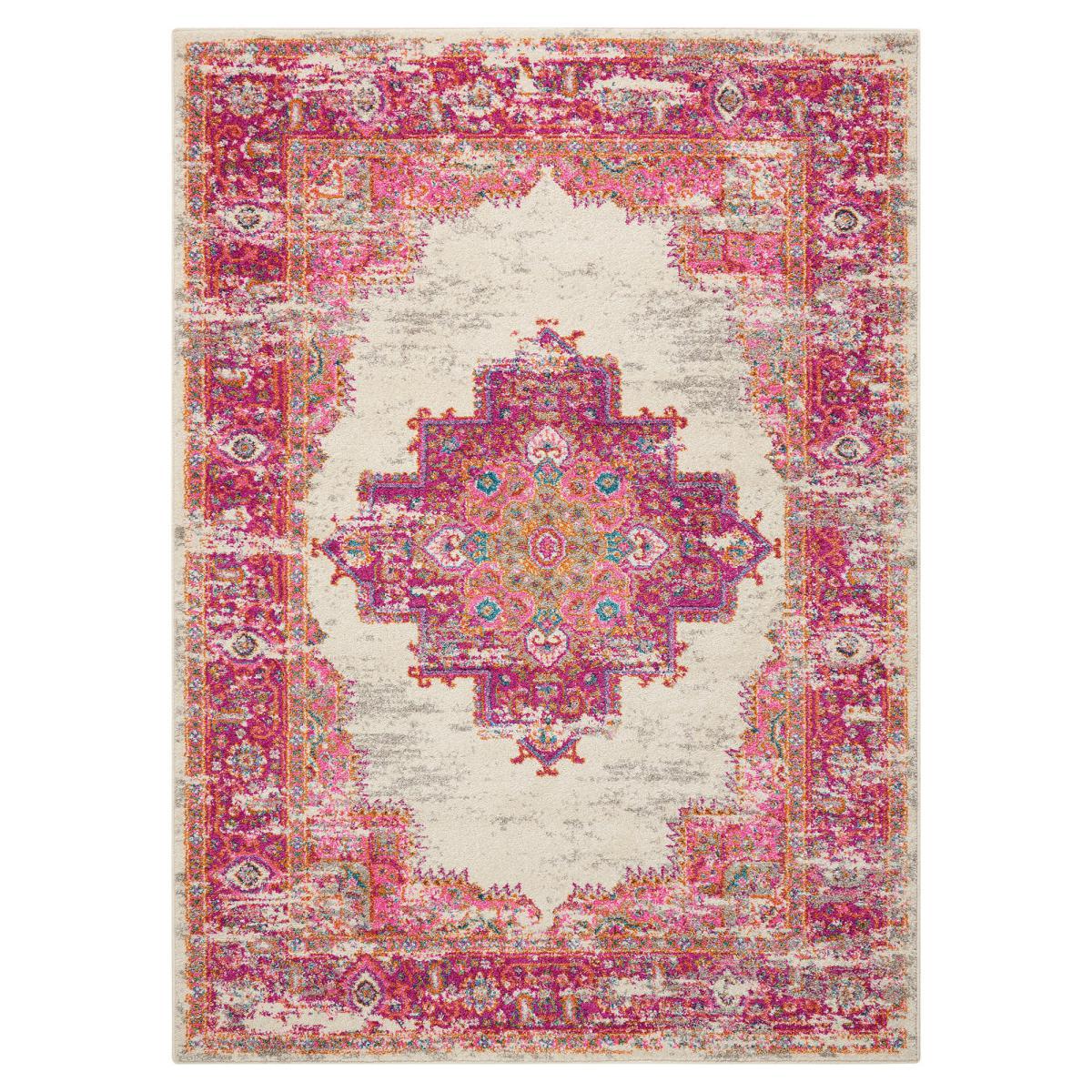 Ivory and Fuchsia Passion Rug Pink – image 2