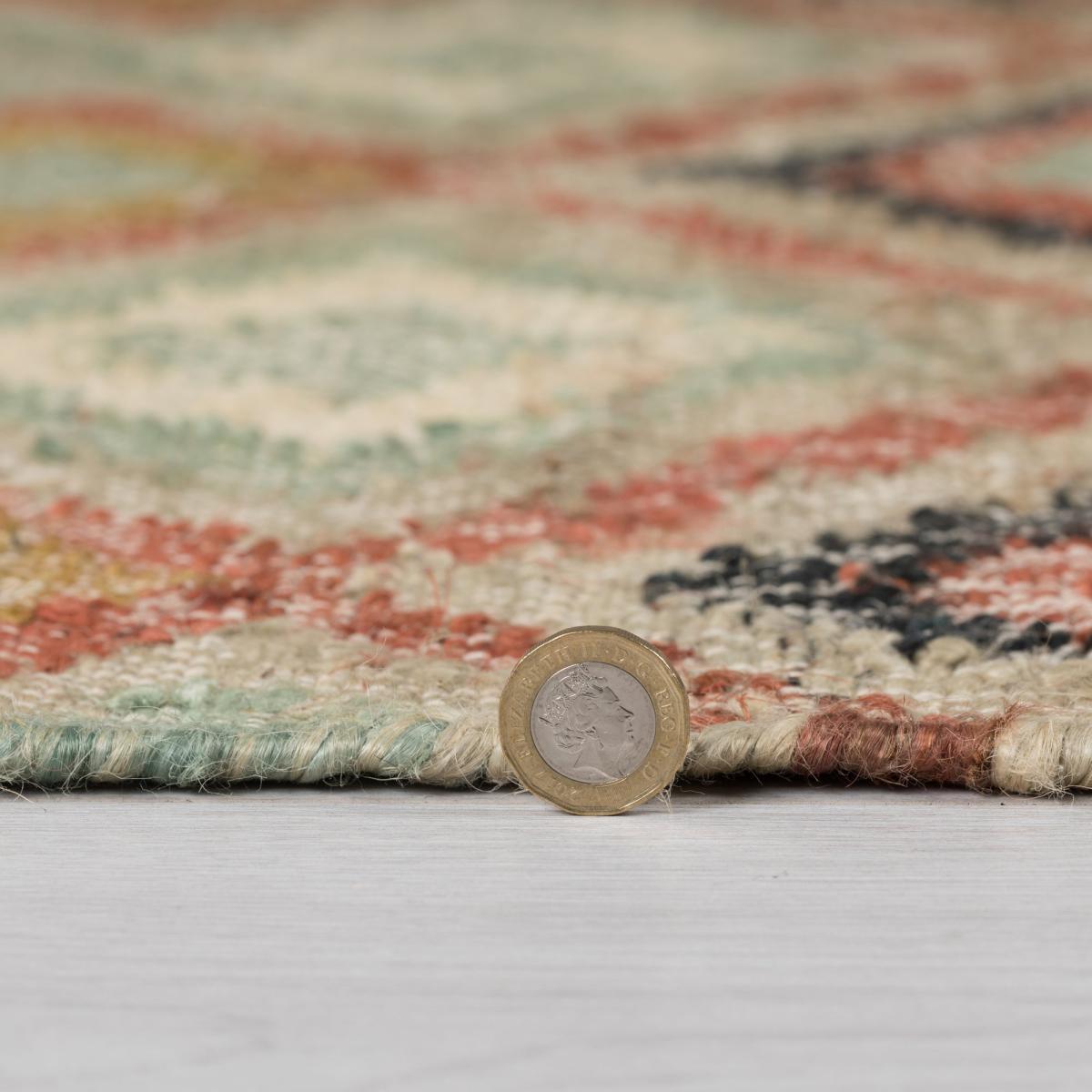 Marcella Jute Flatweave Rug Beige, Green and Black – image 4