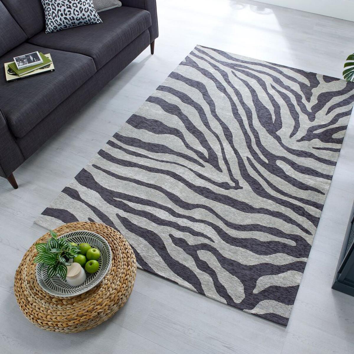 Wilder Zebra Rug Black, White and Yellow – image 1