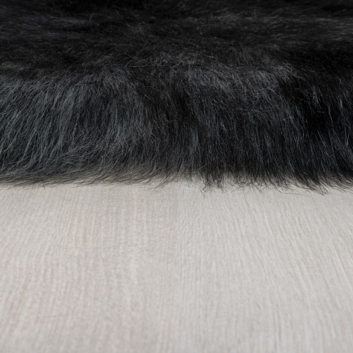 Siberia Single Pelt Faux Sheepskin Rug Siberia Charcoal – image 4