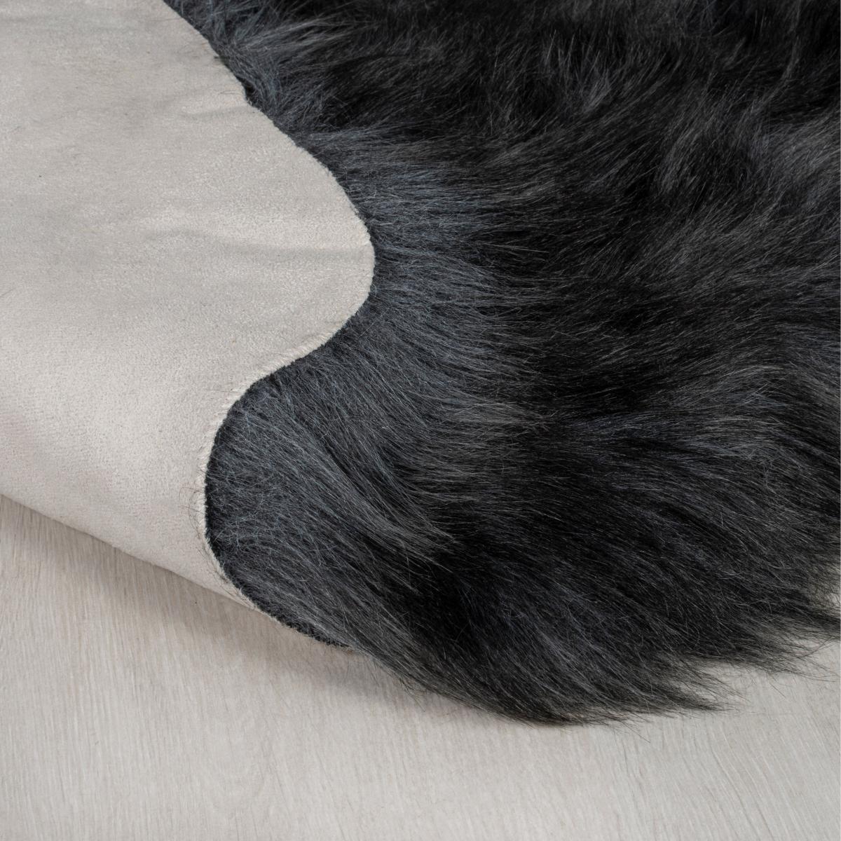 Siberia Single Pelt Faux Sheepskin Rug Siberia Charcoal – image 5