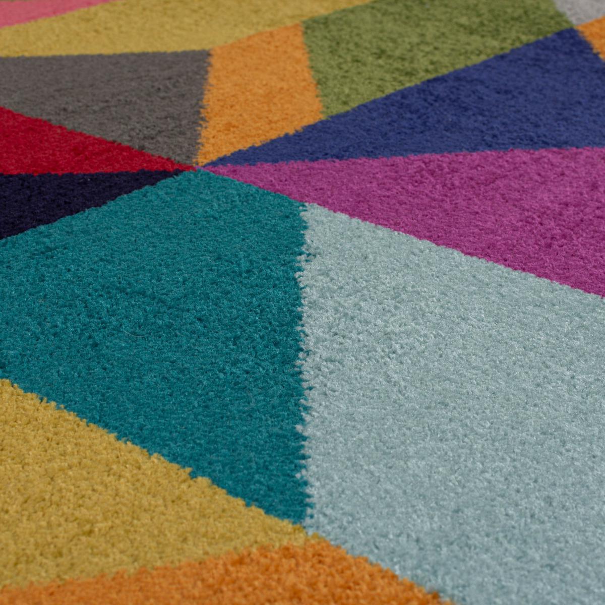 Frida Geometric Rug Blue, Yellow and Red – image 3