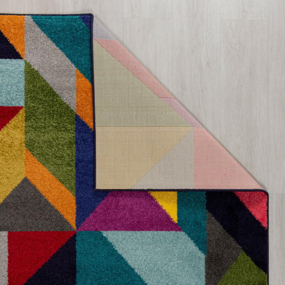 Frida Geometric Rug Blue, Yellow and Red – image 4