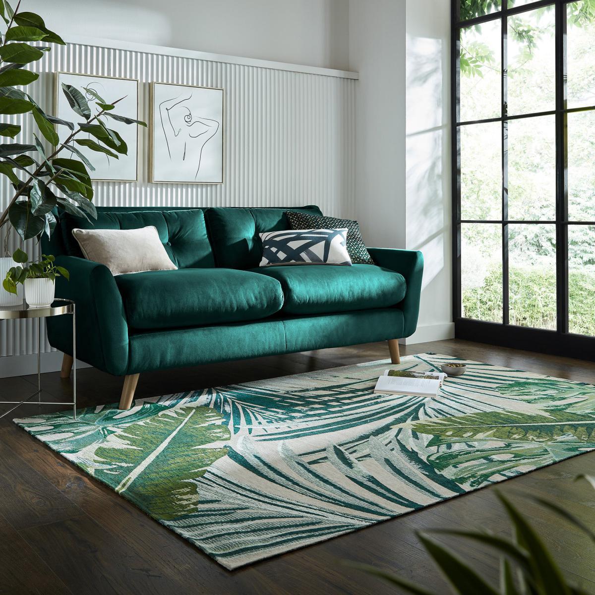 Jungle Palm Chenille Rug Jungle Palm Cream – image 1