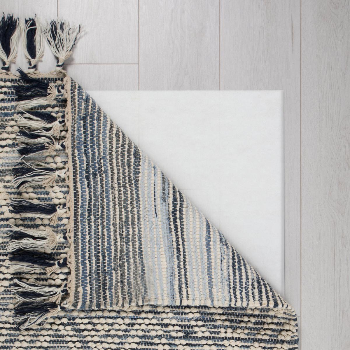 Diamond Denim Mix Flatweave Rug Blue and White – image 5