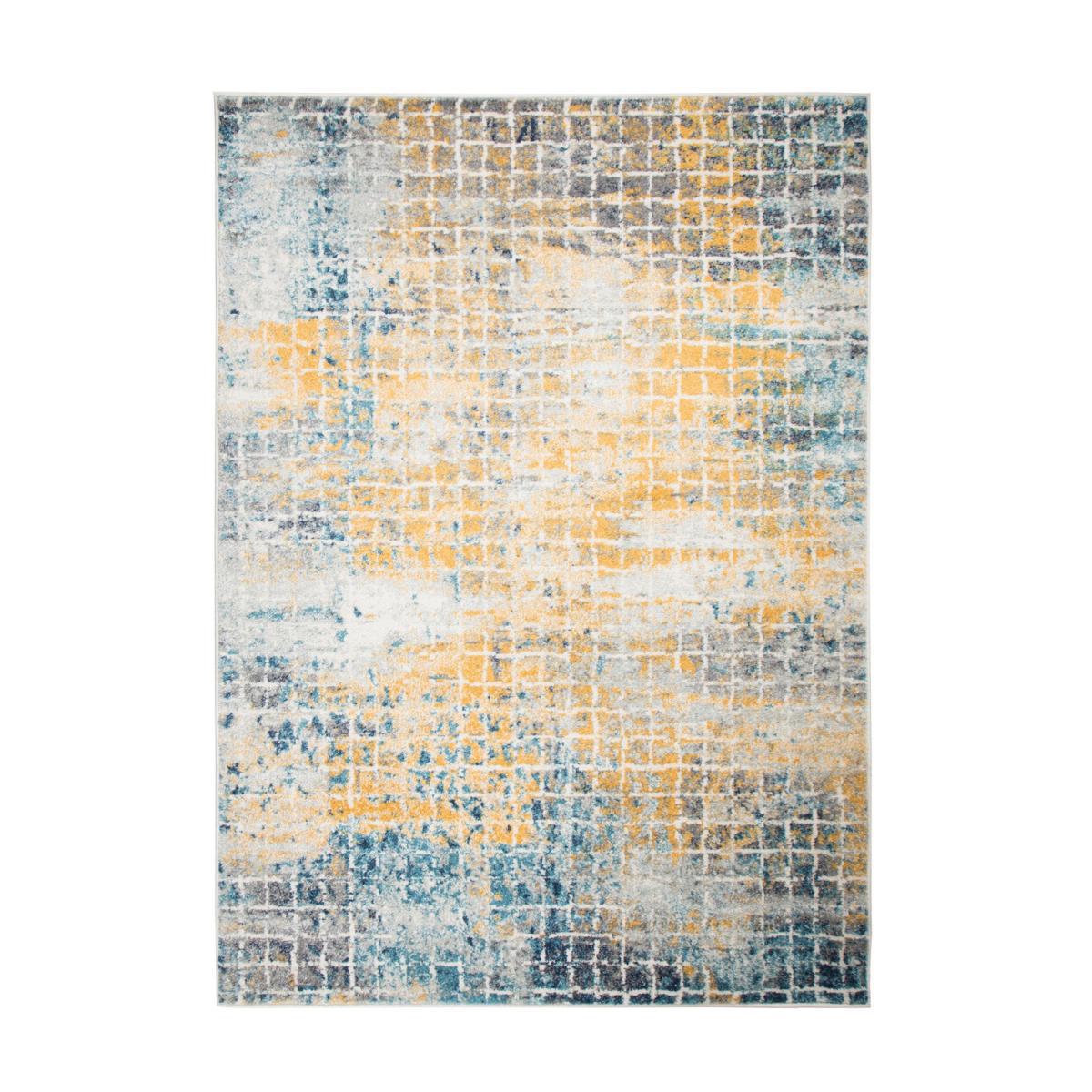 Urban Abstract Rug Blue, Yellow and Grey – image 2