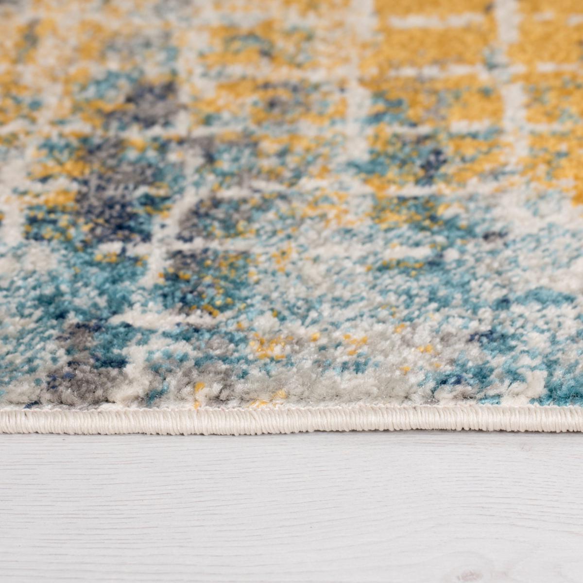 Urban Abstract Rug Blue, Yellow and Grey – image 3