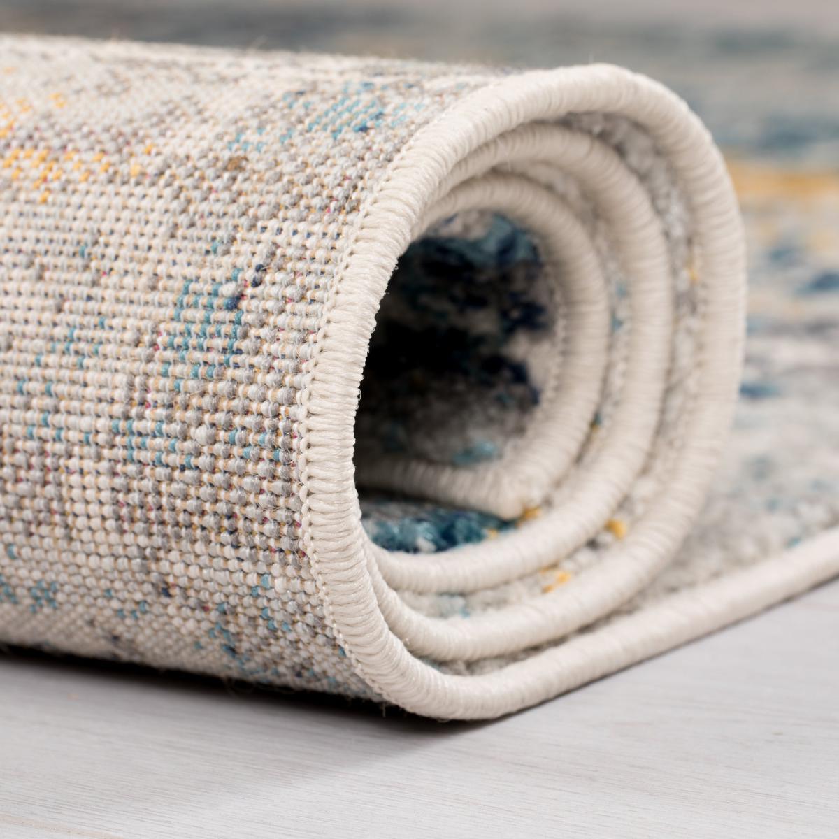 Urban Abstract Rug Blue, Yellow and Grey – image 4