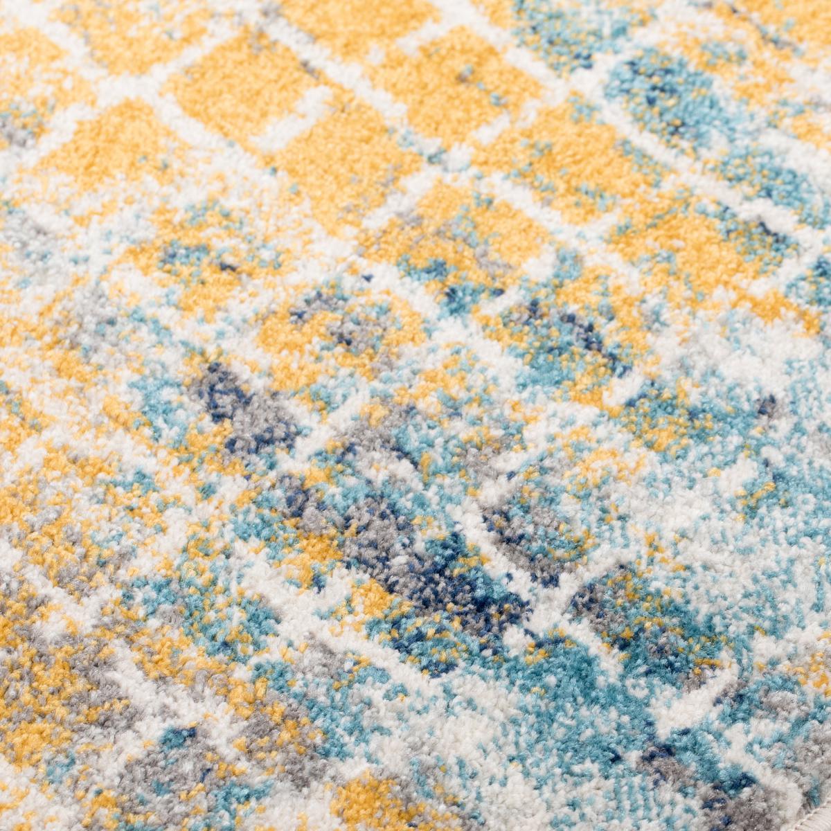 Urban Abstract Rug Blue, Yellow and Grey – image 5
