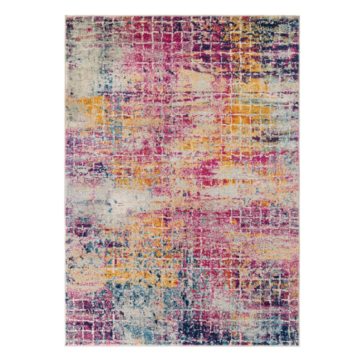Urban Abstract Rug Blue, Yellow and Grey – image 6