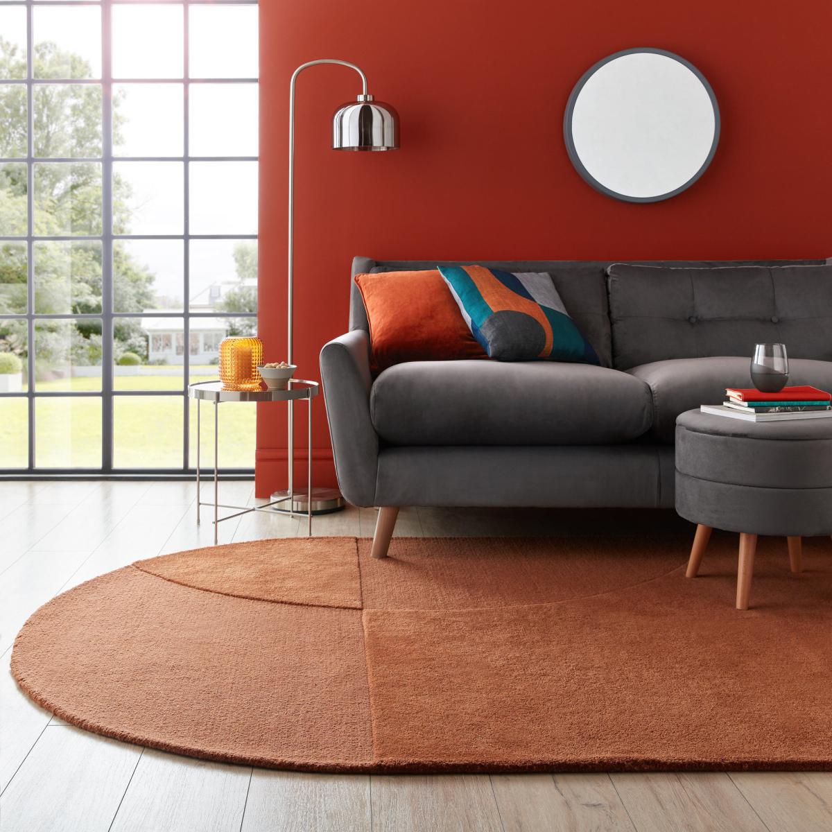 Elements Shaped Wool Rug Orange – image 1