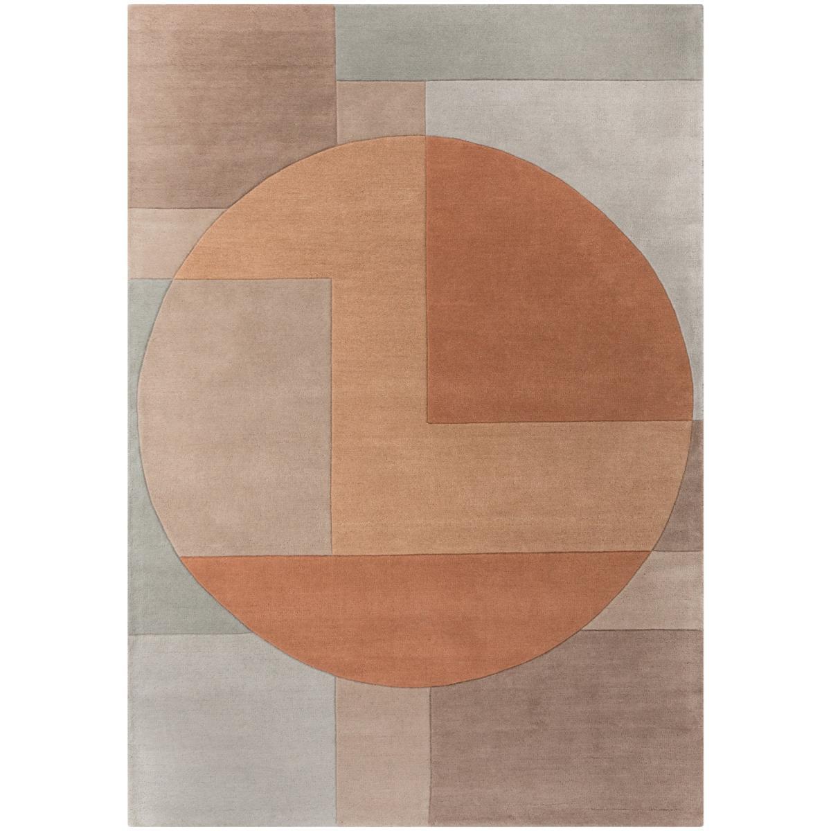 Kin Geometric Wool Rug Pink and Brown – image 2