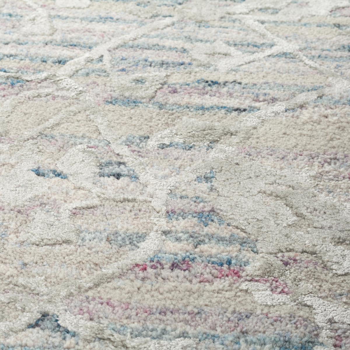Zora Wool Mix Rug Blue, Brown and White – image 3