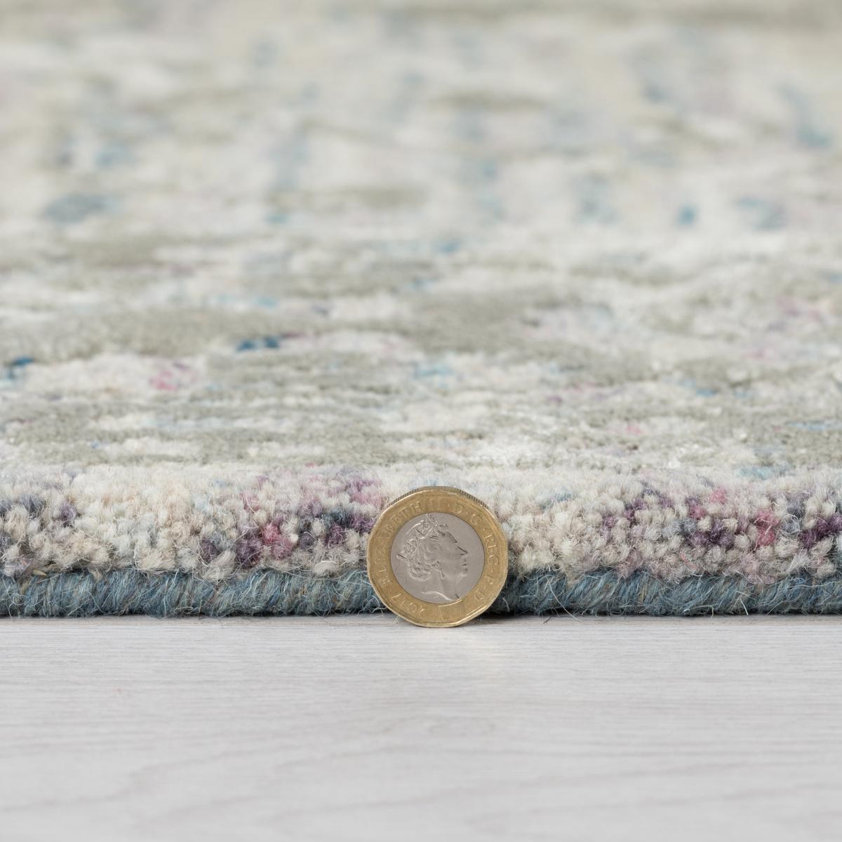 Zora Wool Mix Rug Blue, Brown and White – image 5