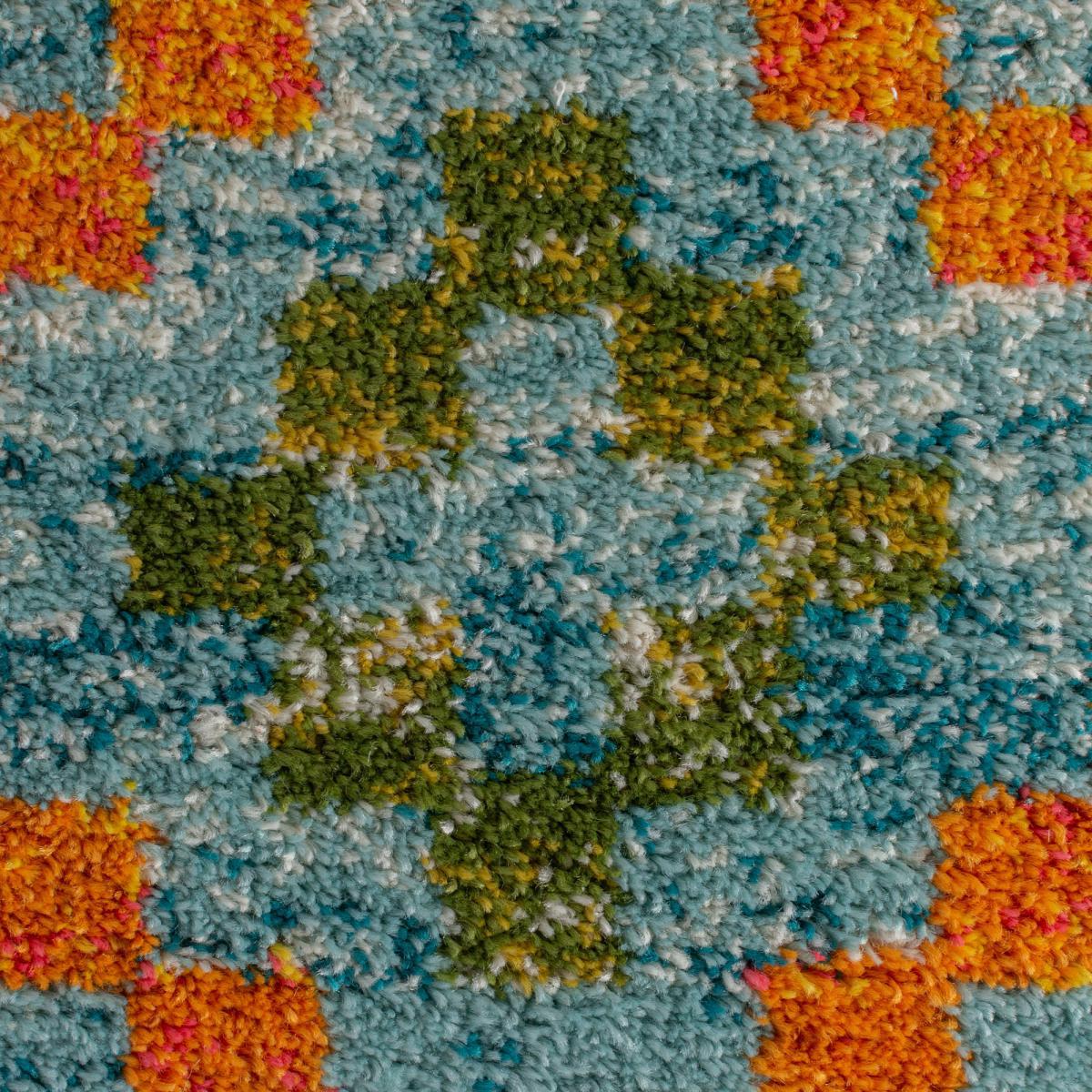 Kasama Berber Rug Green, Blue and Yellow – image 3