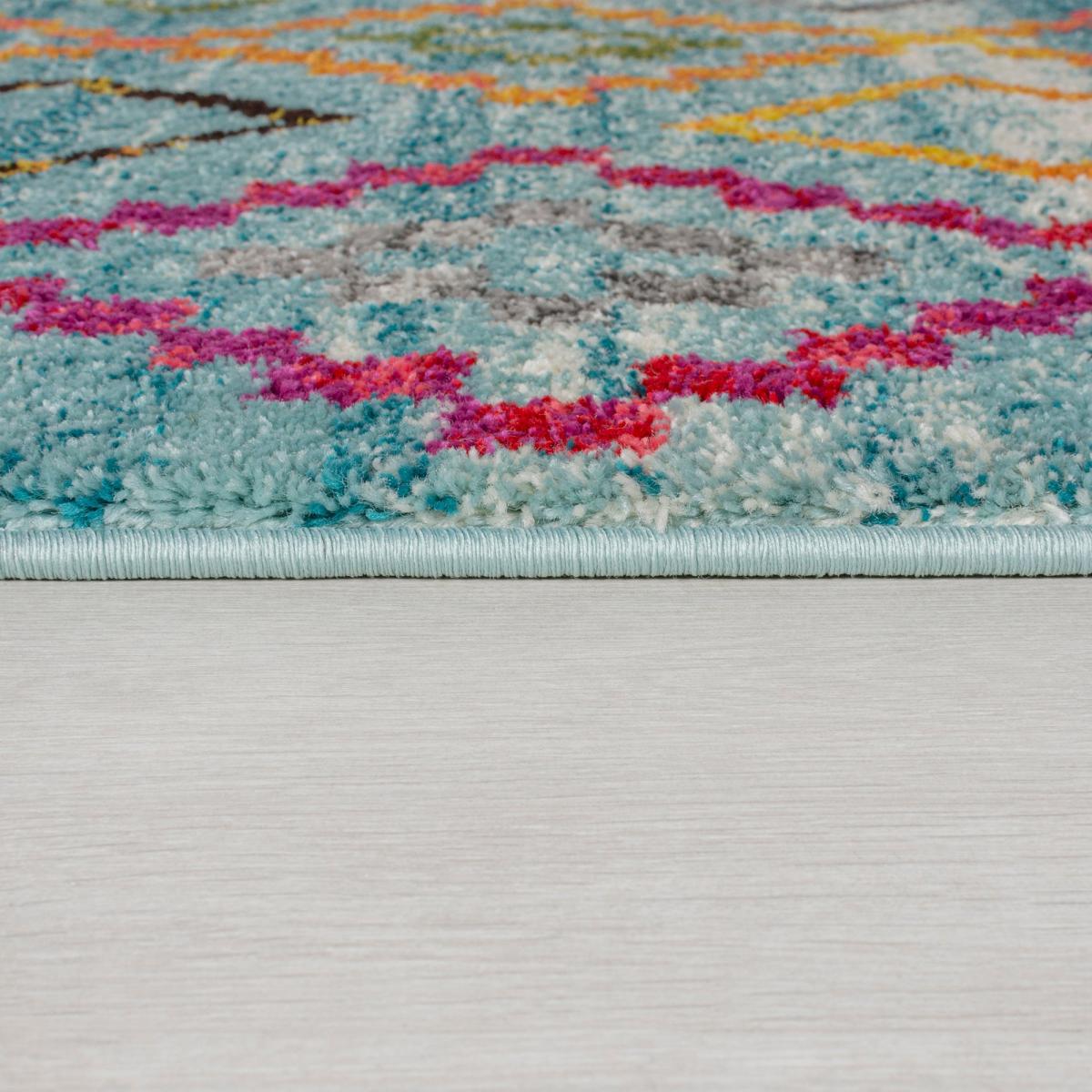 Kasama Berber Rug Green, Blue and Yellow – image 4