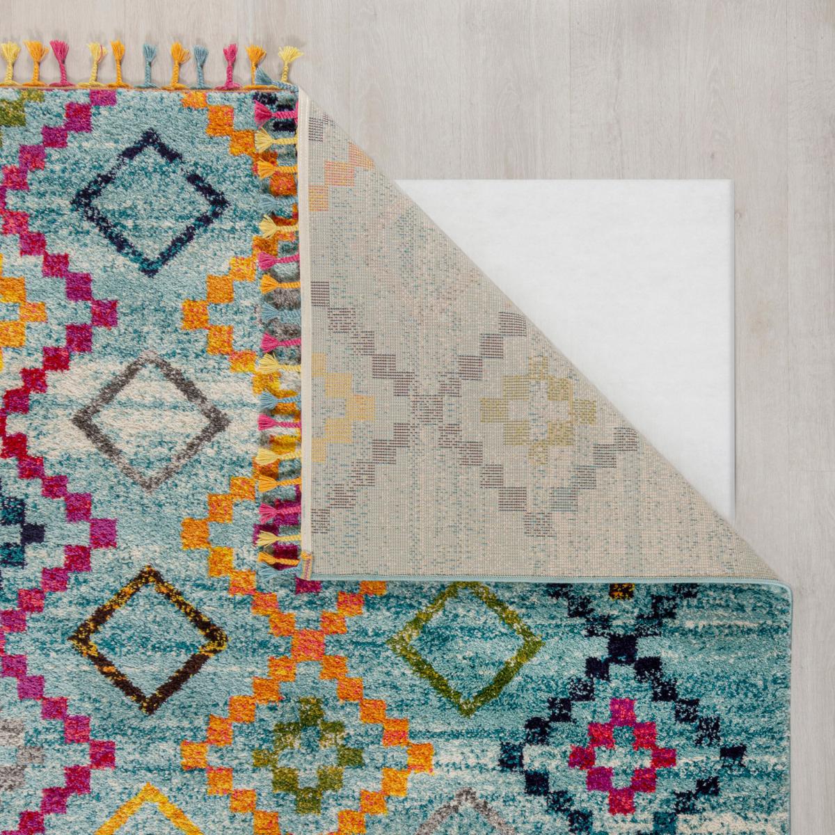 Kasama Berber Rug Green, Blue and Yellow – image 5