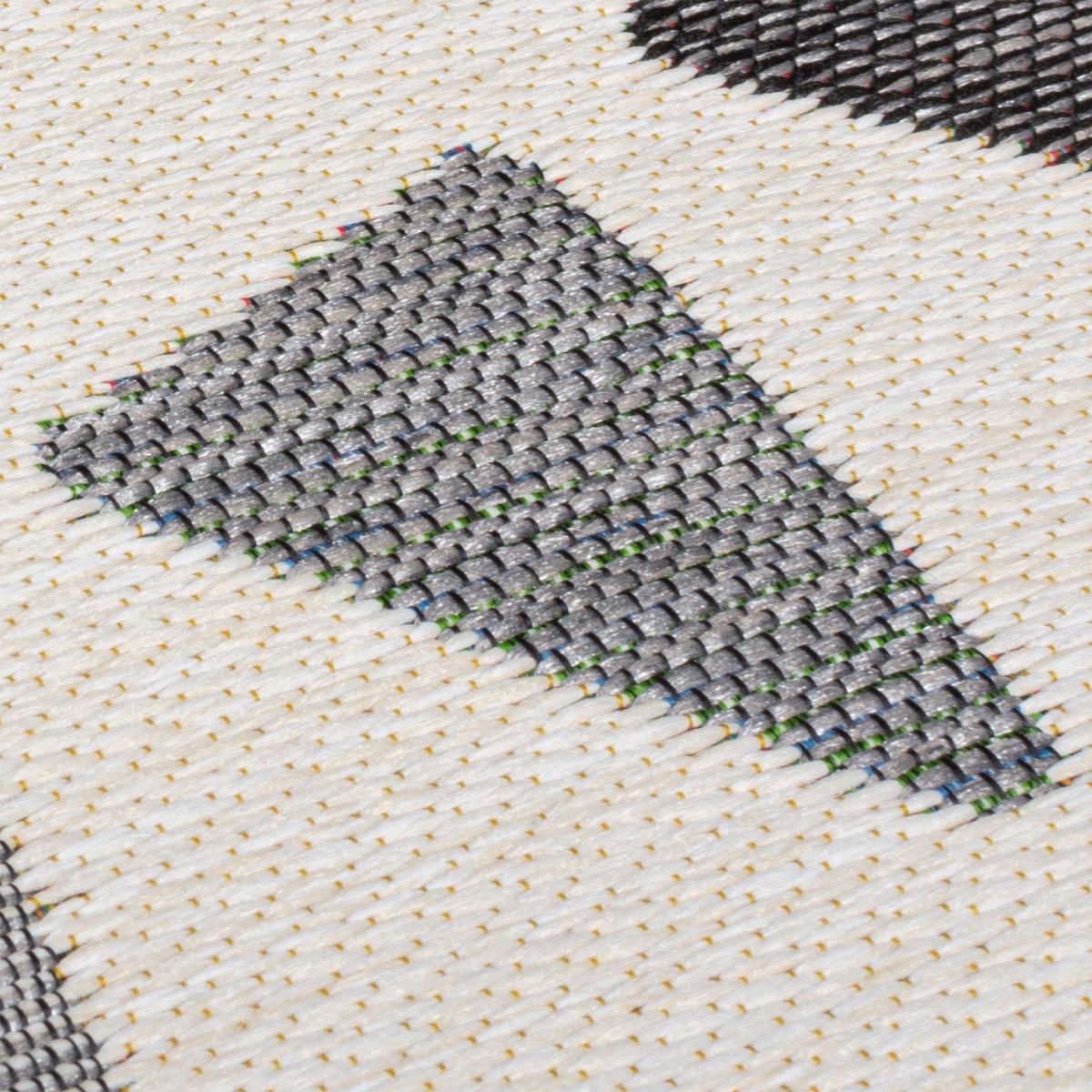 Shadow Rays Geometric Indoor Outdoor Circle Rug Grey – image 3