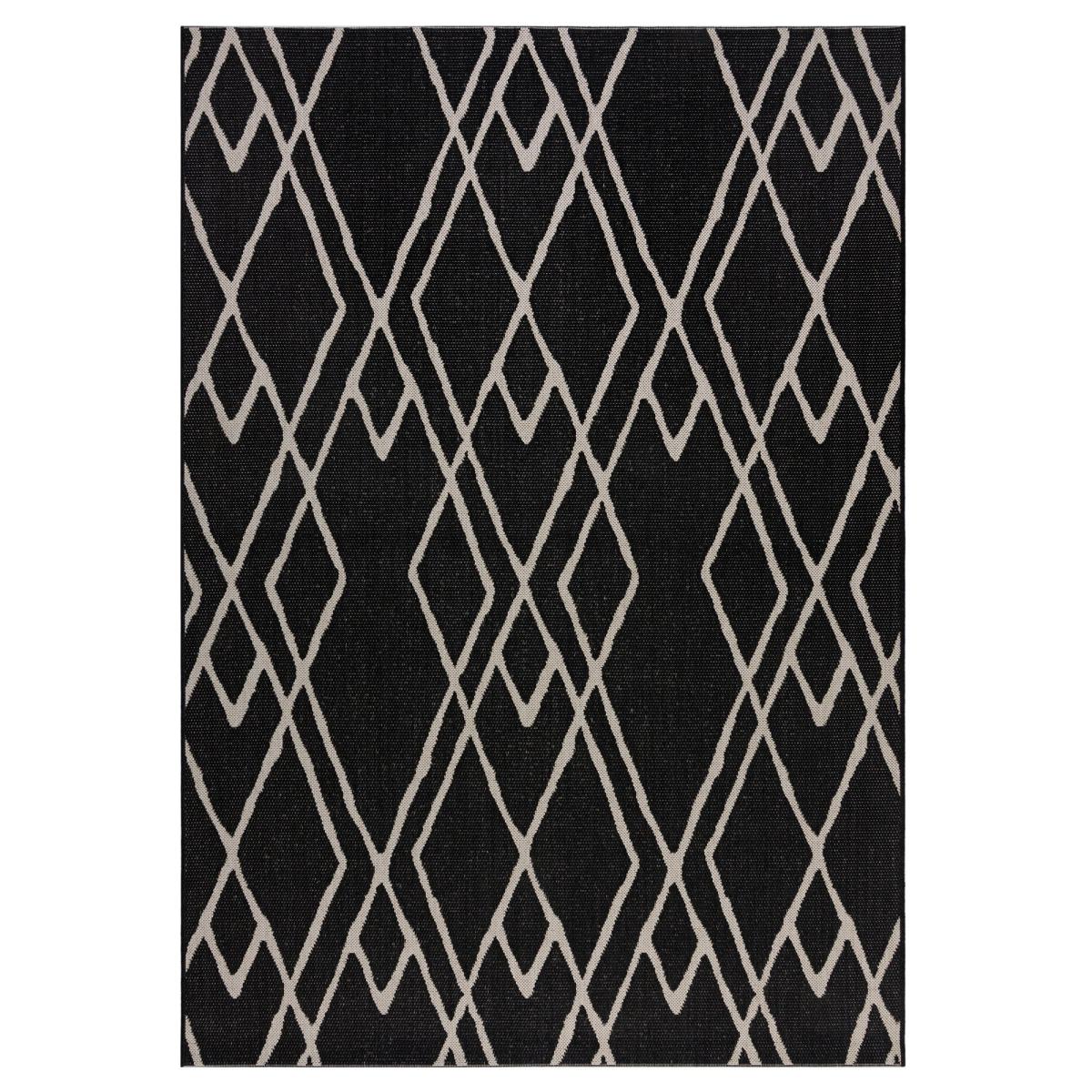 Geo Diamond Indoor Outdoor Rug Black and white – image 2