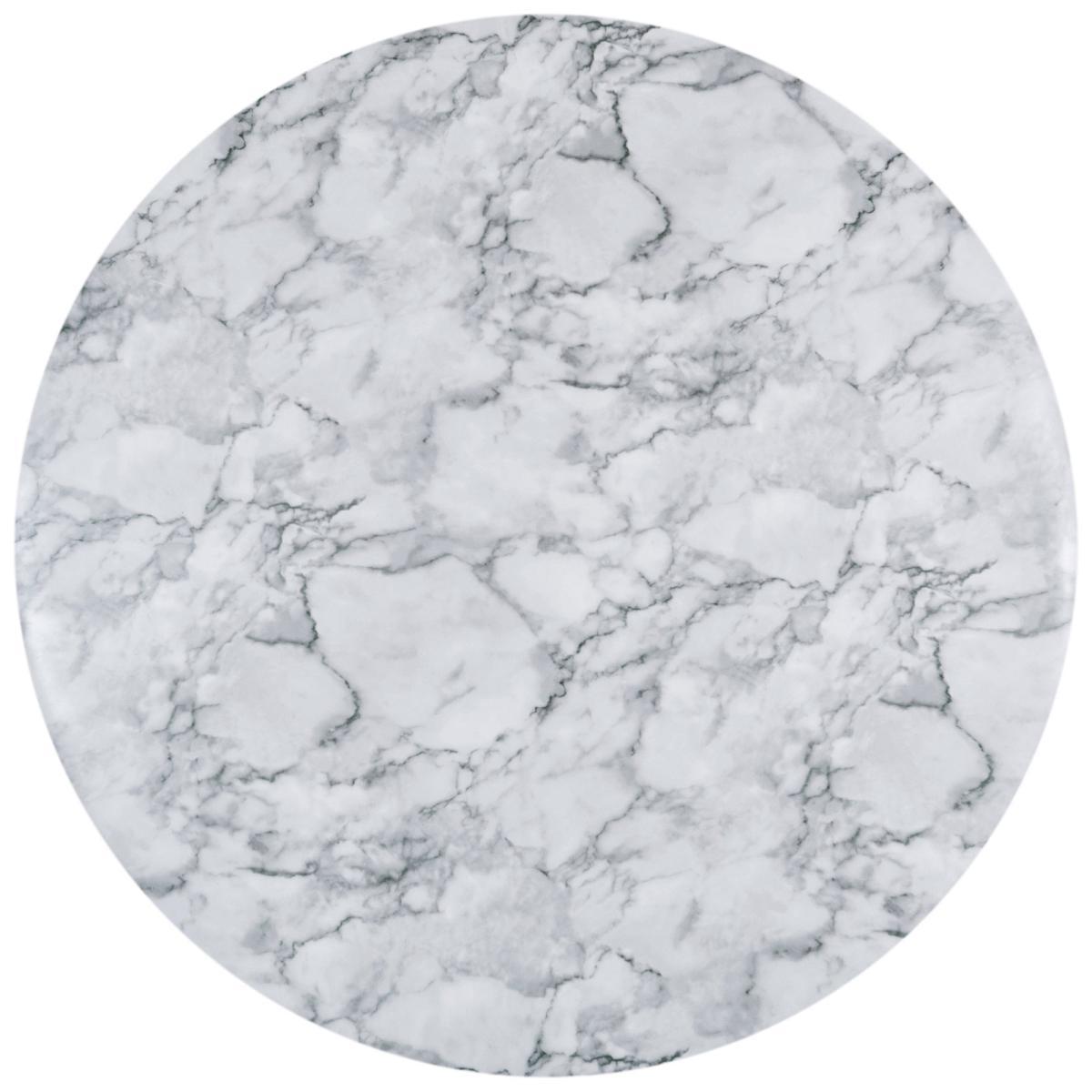 Marble Vinyl Round Mat Light Grey – image 2