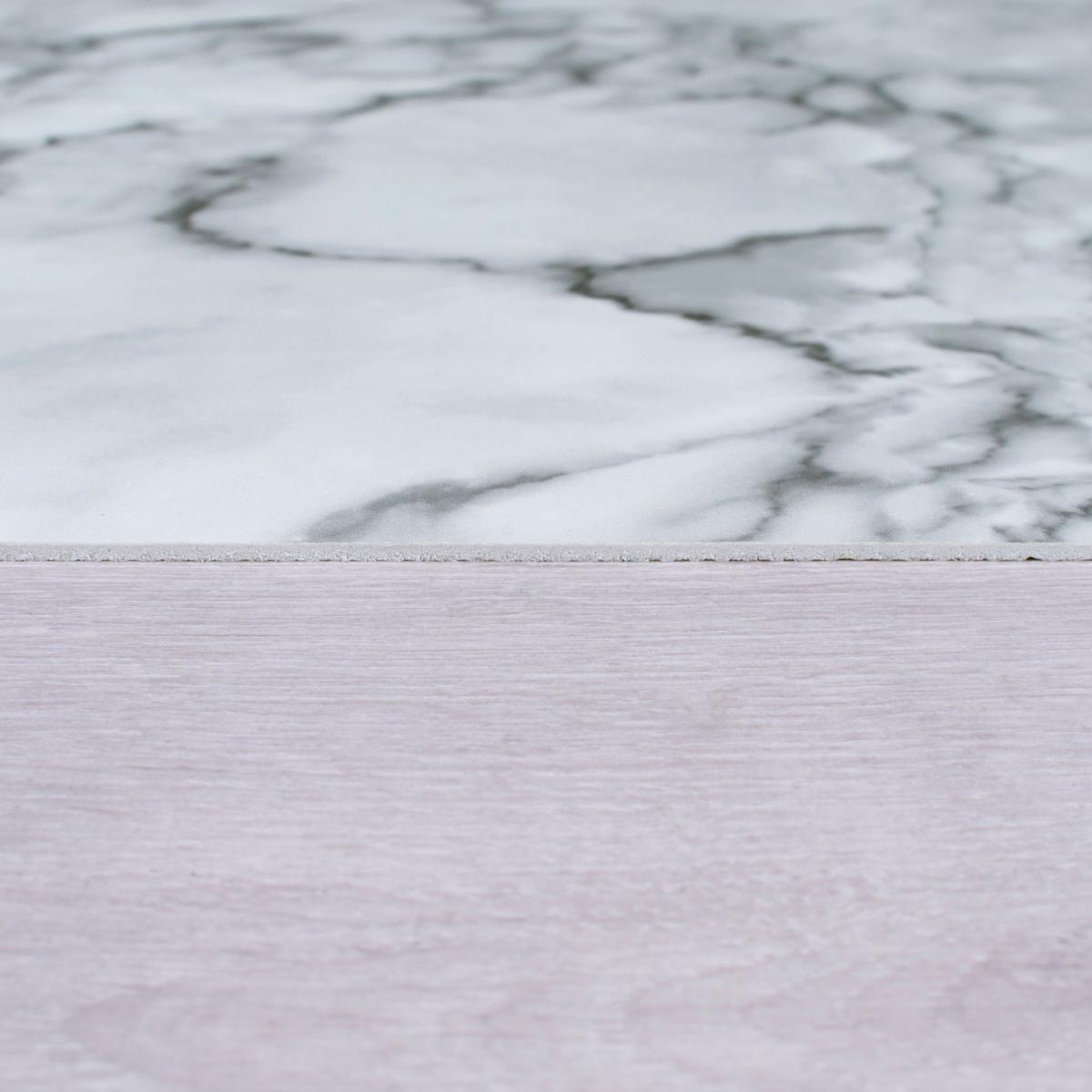 Marble Vinyl Round Mat Light Grey – image 4