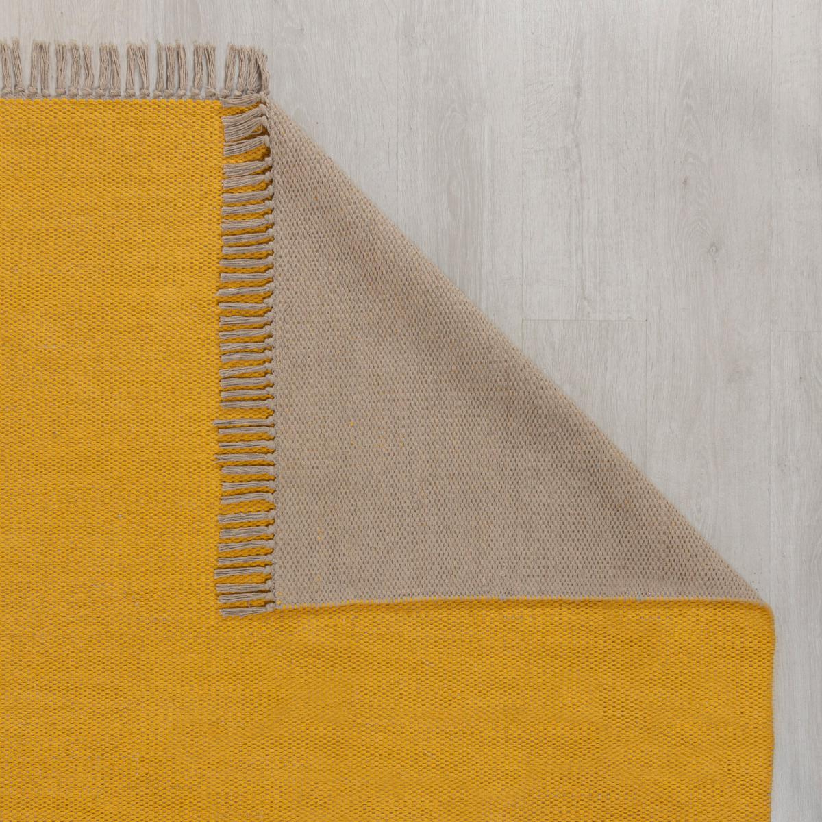 Reversible Cotton Rug Yellow/Grey – image 7