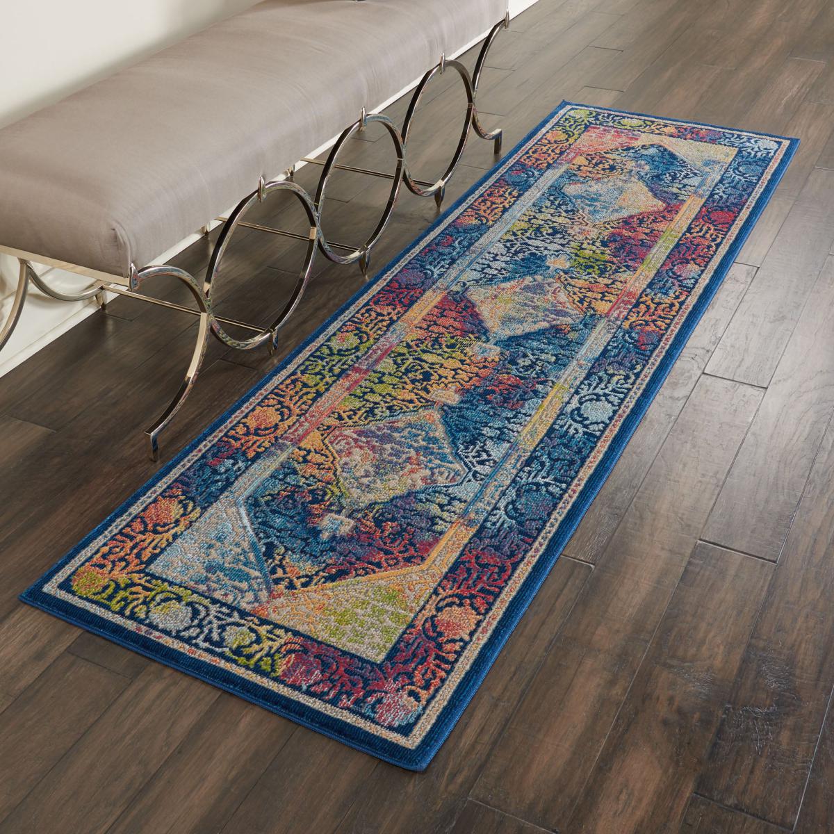 Ankara Global 4 Runner in Ivory Blue – image 1
