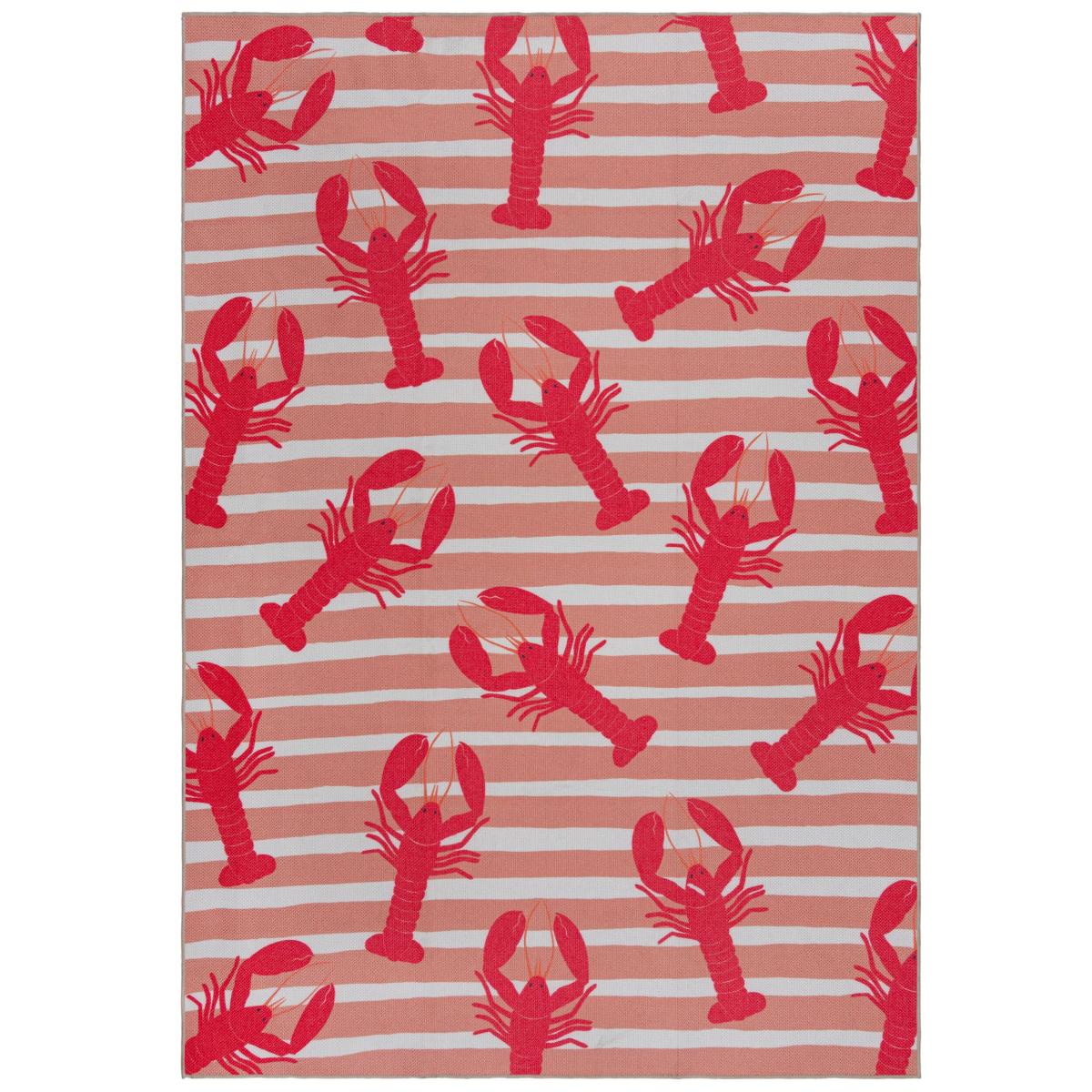 Riveria Lobster Recycled Indoor Outdoor Rug Pink – image 5