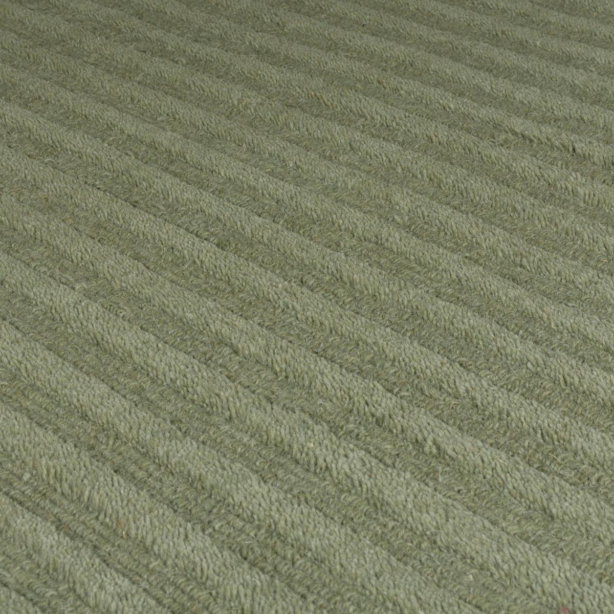 Wool Cord Stripe Rug Wool Cord Olive – image 3
