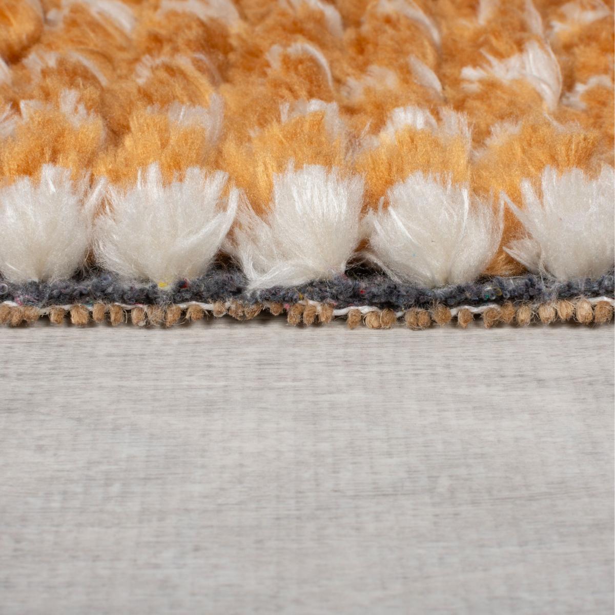 Ribbed Geometric Striped Shaggy Rug Blue – image 3