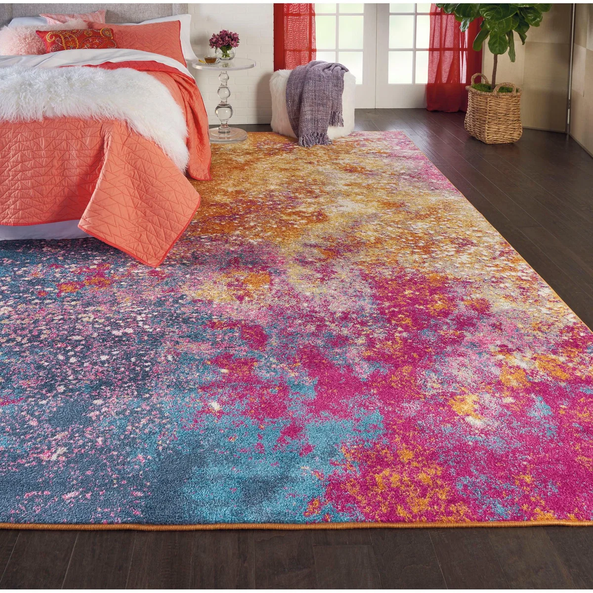 Sunburst Passion Rug Pink/Orange/Blue – image 4