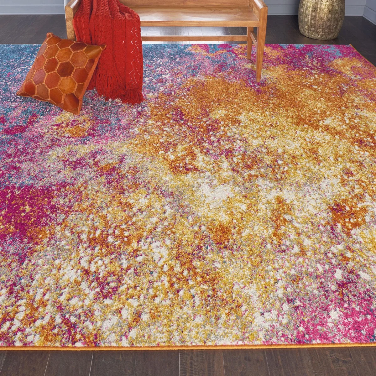 Sunburst Passion Rug Pink/Orange/Blue – image 6