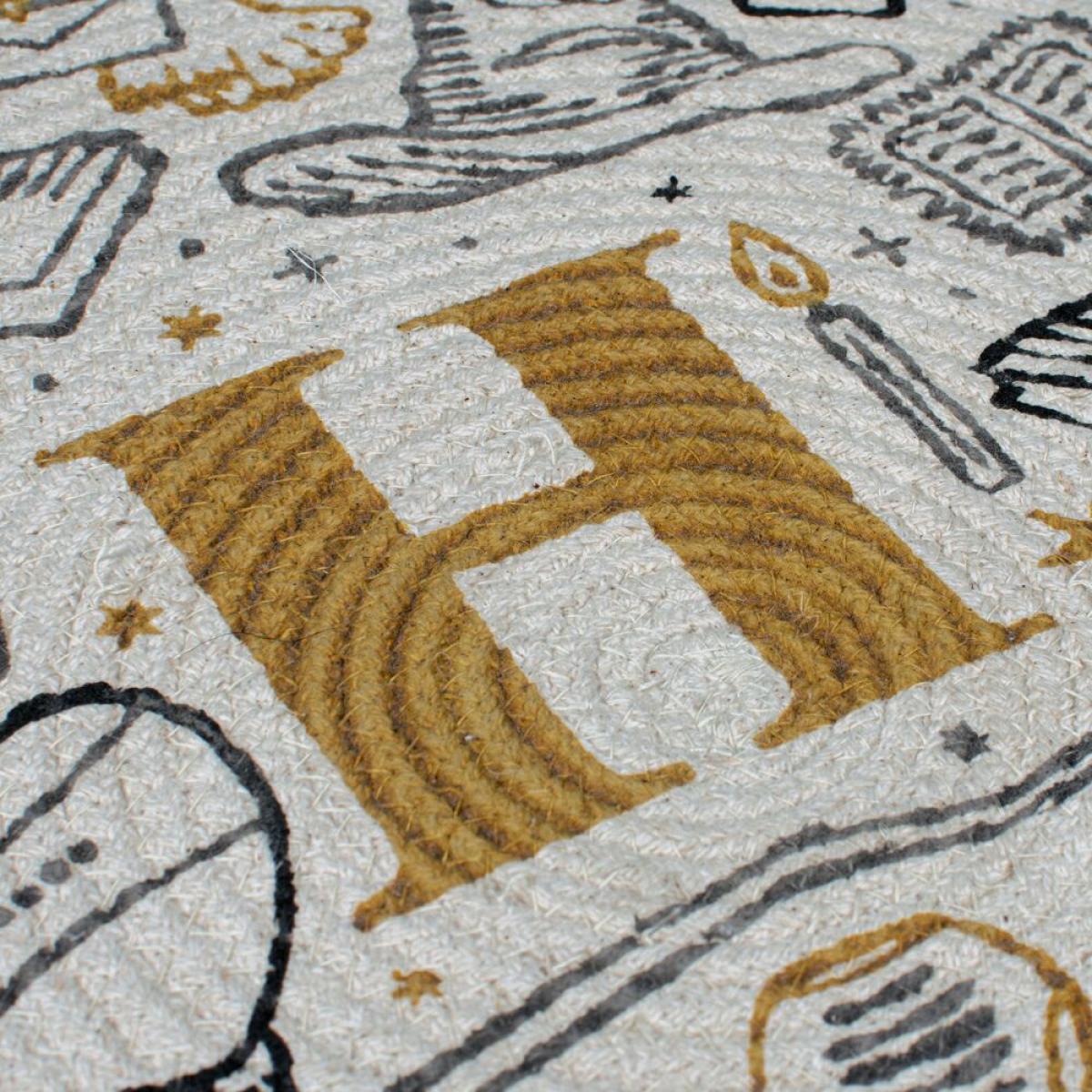 Harry Potter Hogwarts Cotton Round Rug Natural – image 2