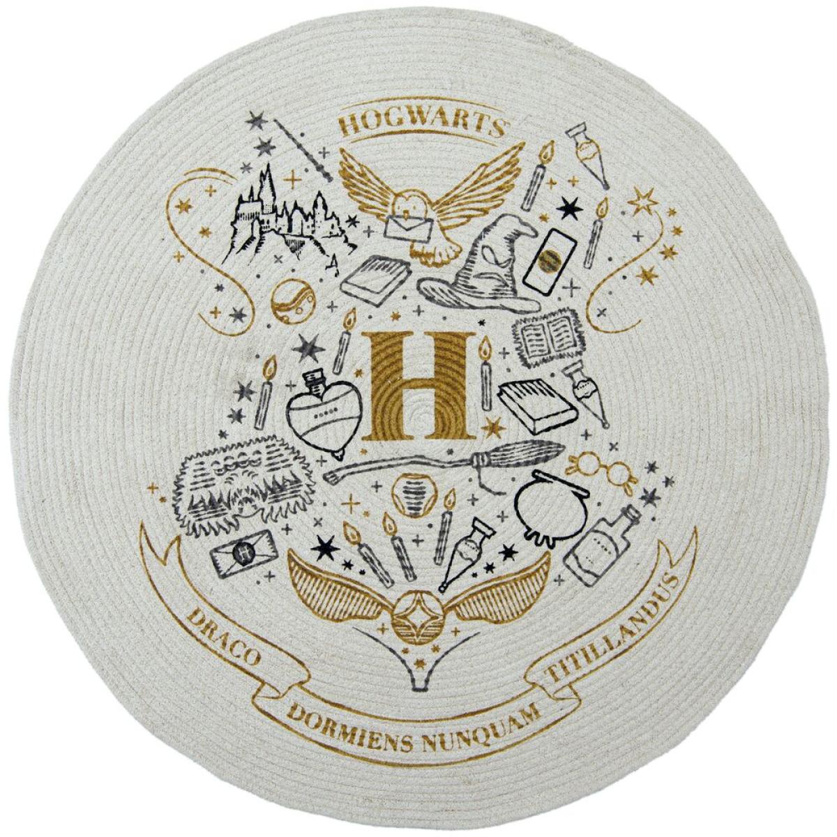 Harry Potter Hogwarts Cotton Round Rug Natural – image 5