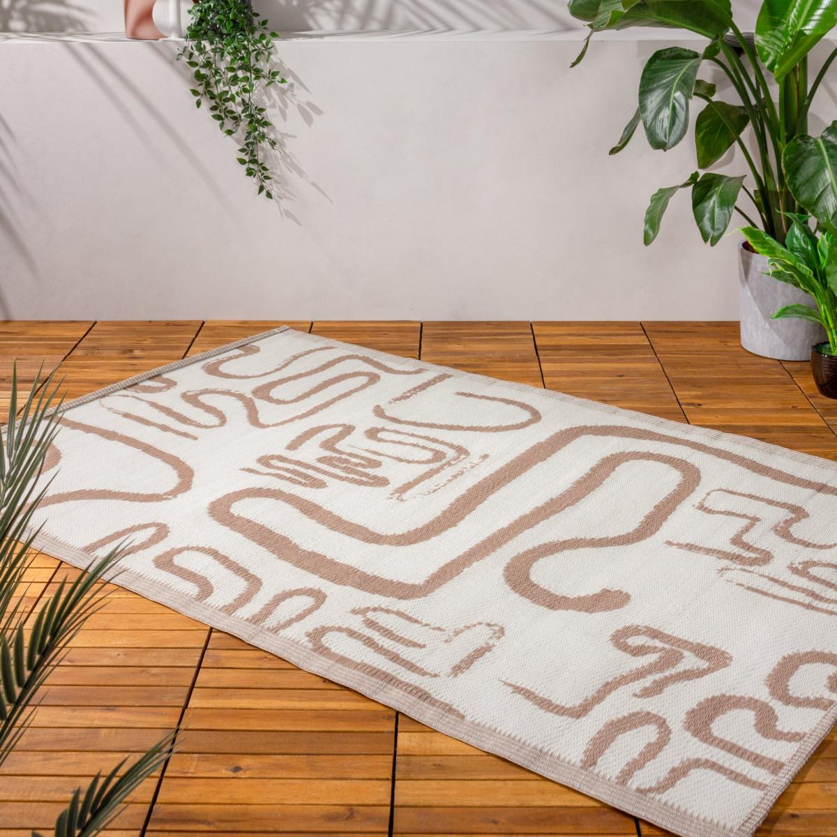 furn. Klay Natural Reversible Indoor Outdoor Rug Beige/White – image 2