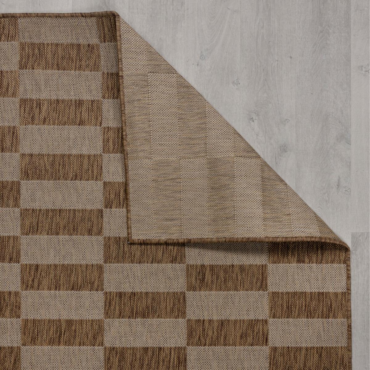Checkerboard Indoor Outdoor Rug Natural – image 3