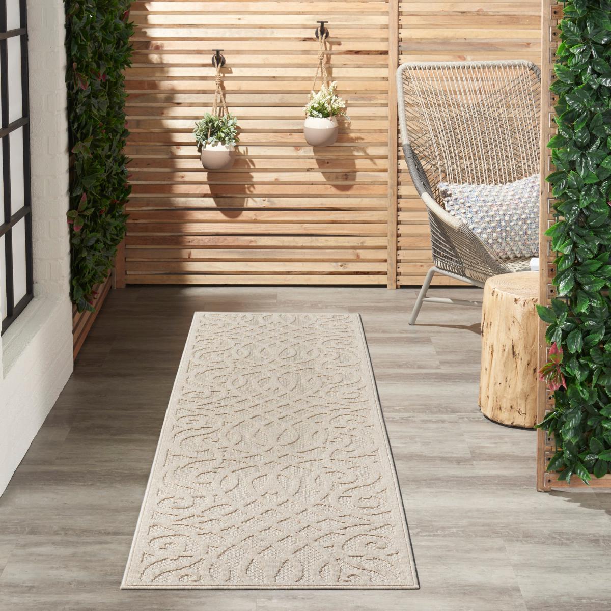 Cozumel Scroll Indoor Outdoor Runner Cream – image 3