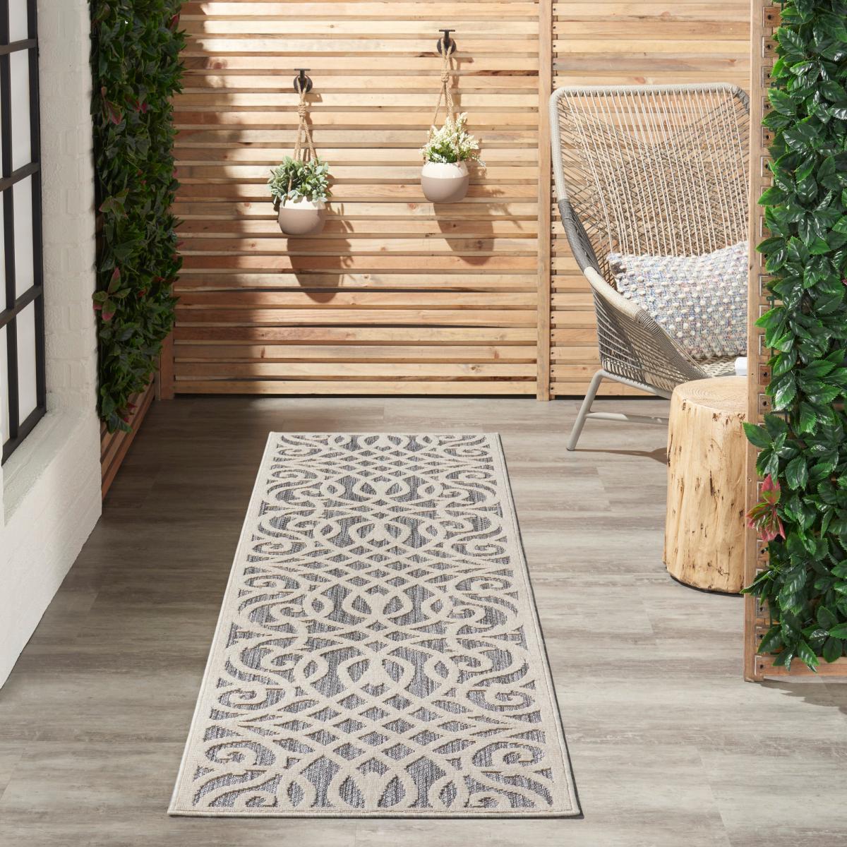 Cozumel Scroll Indoor Outdoor Runner Cream – image 7