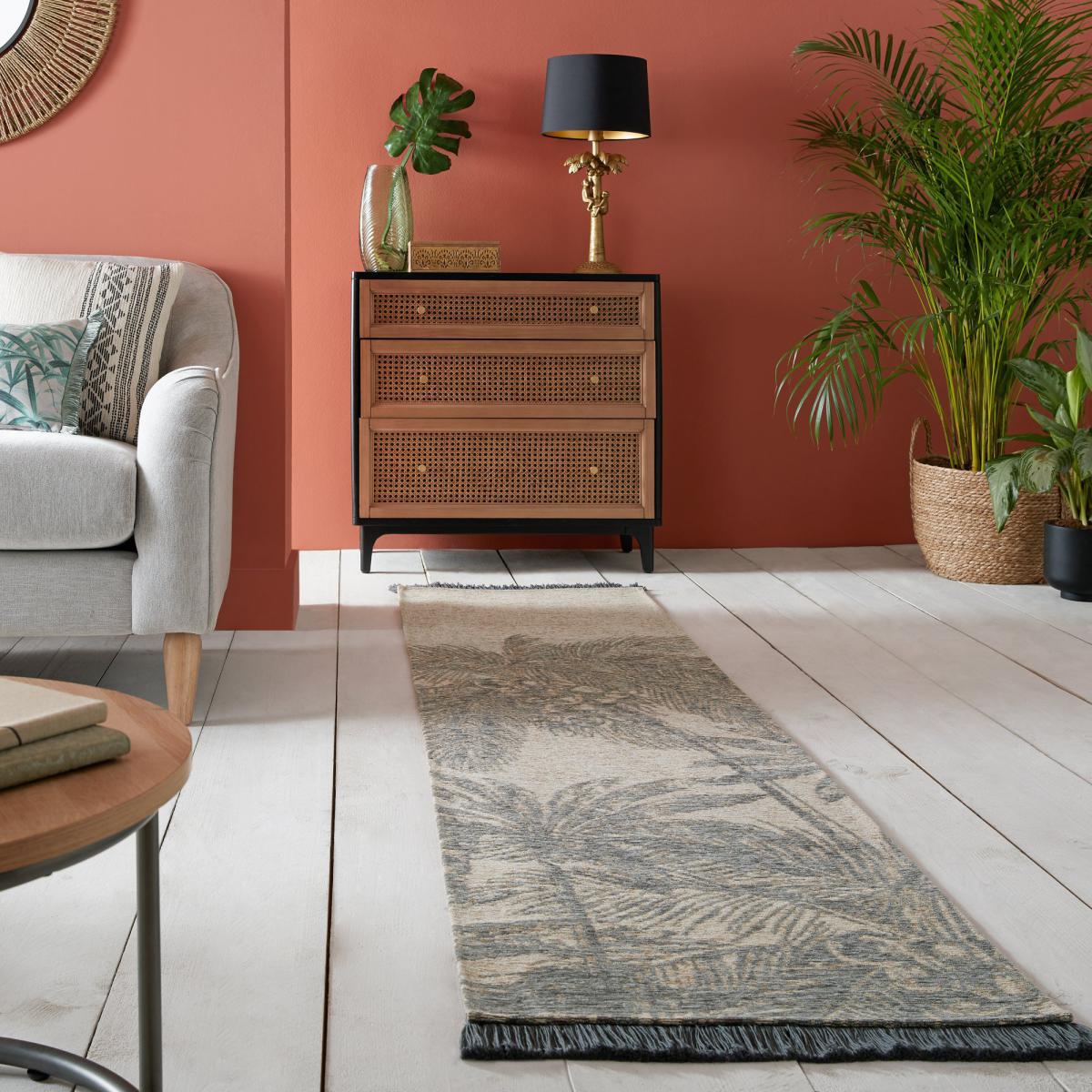 Bali Palm Runner Grey, Yellow and White – image 1