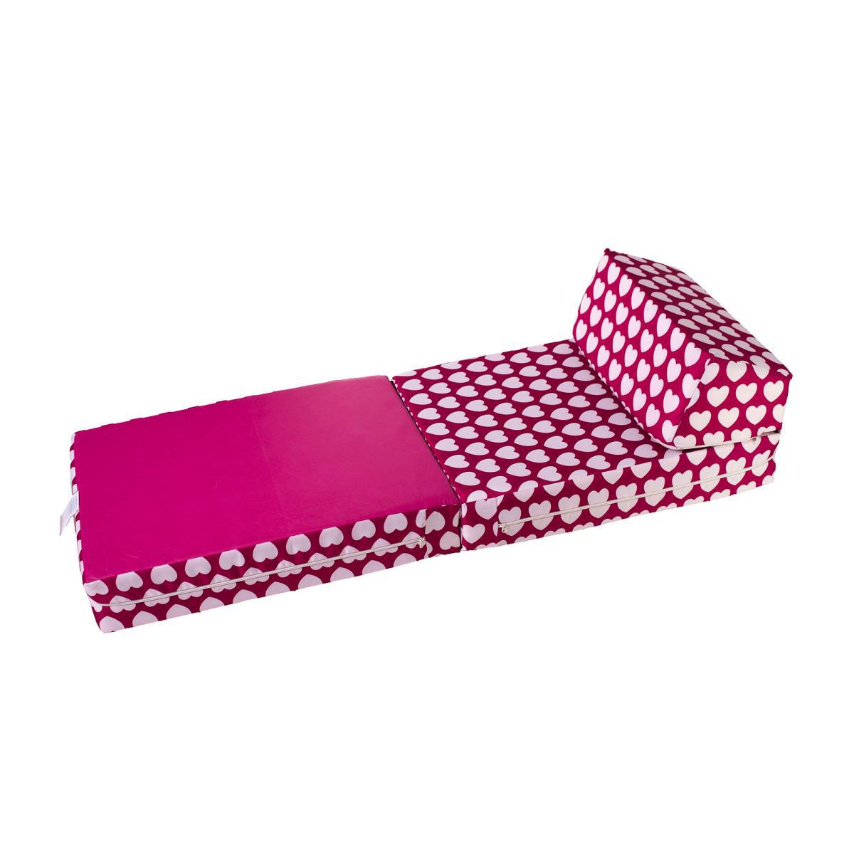 Pink Hearts Flip Bed Pink and White – image 2