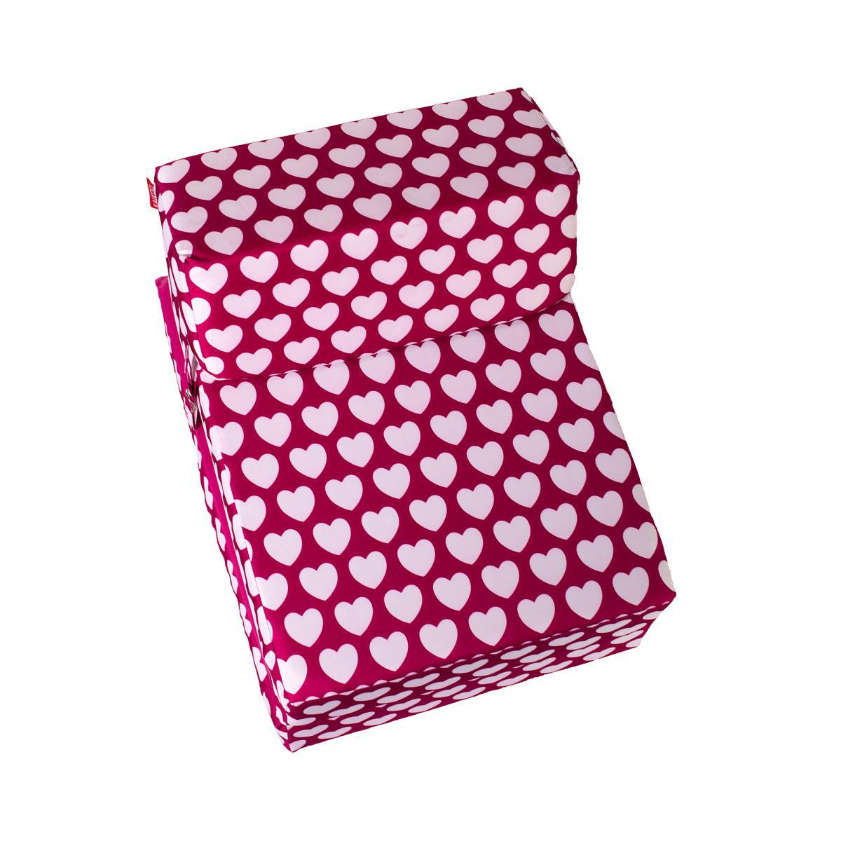 Pink Hearts Flip Bed Pink and White – image 3