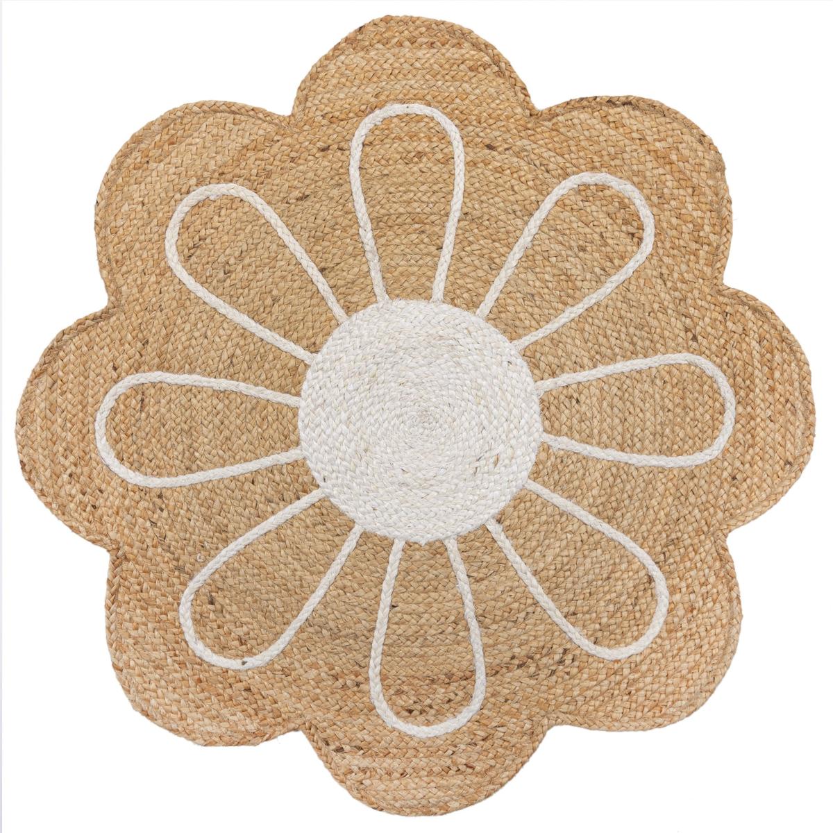 Jute Flower Rug Natural – image 5